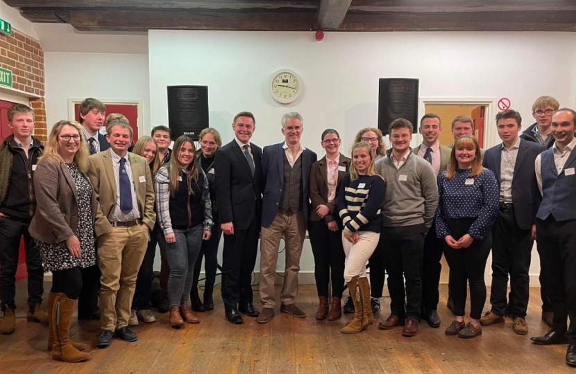 James Cartlidge, MP and Will Quince, MP with Hadleigh Young Farmers at our recent Cheese and Wine Fundraiser